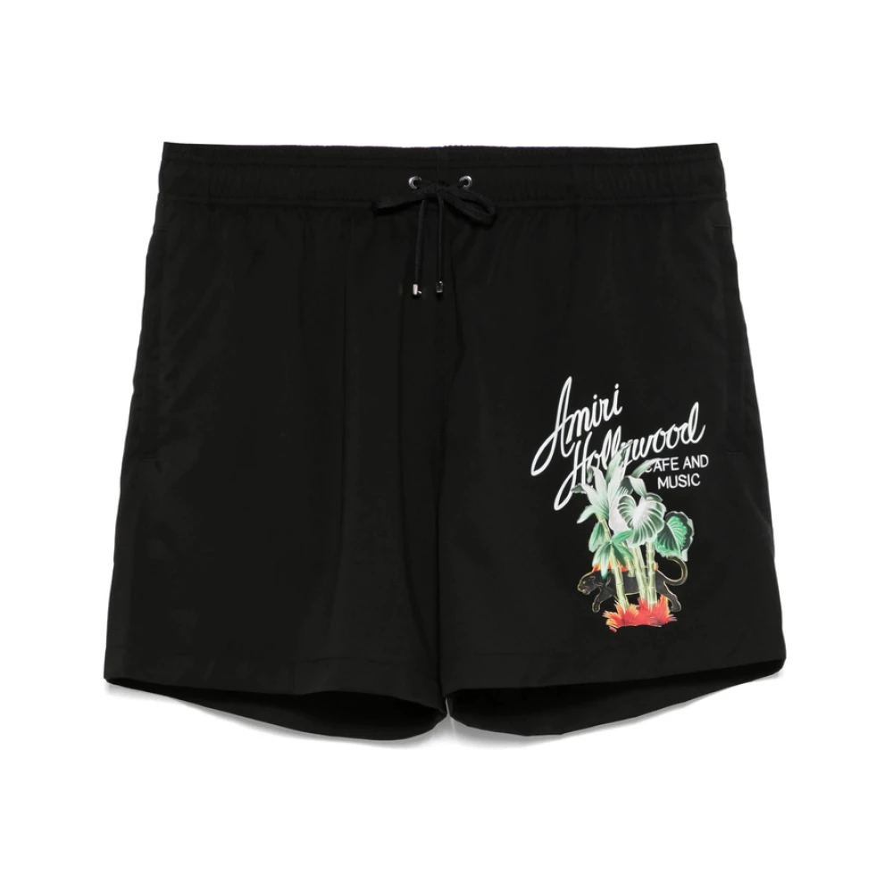 Amiri Zwart strandkleding met trekkoord tailleband Black Heren