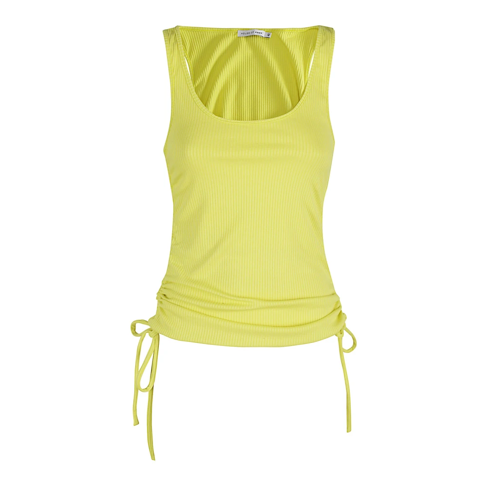 Amen Geribbelde Tanktop Yellow Dames