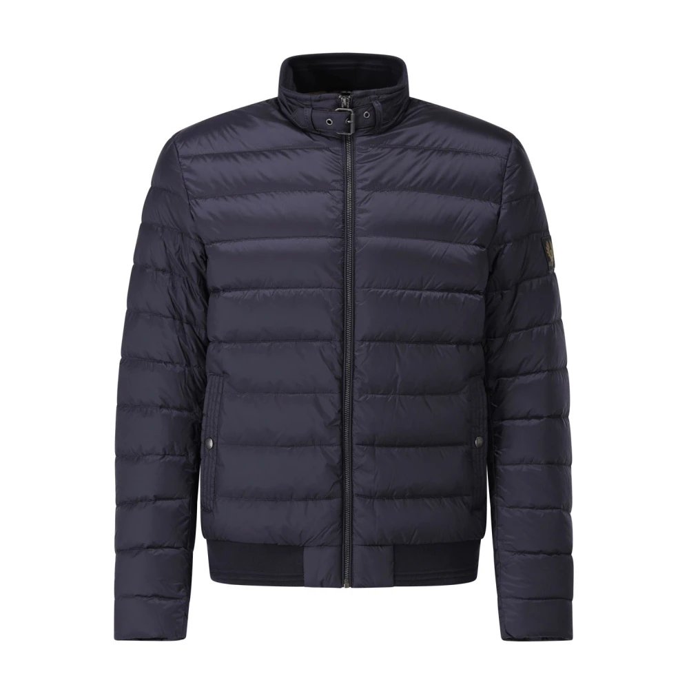 Belstaff Gewatteerde jas met gesp Blue Heren