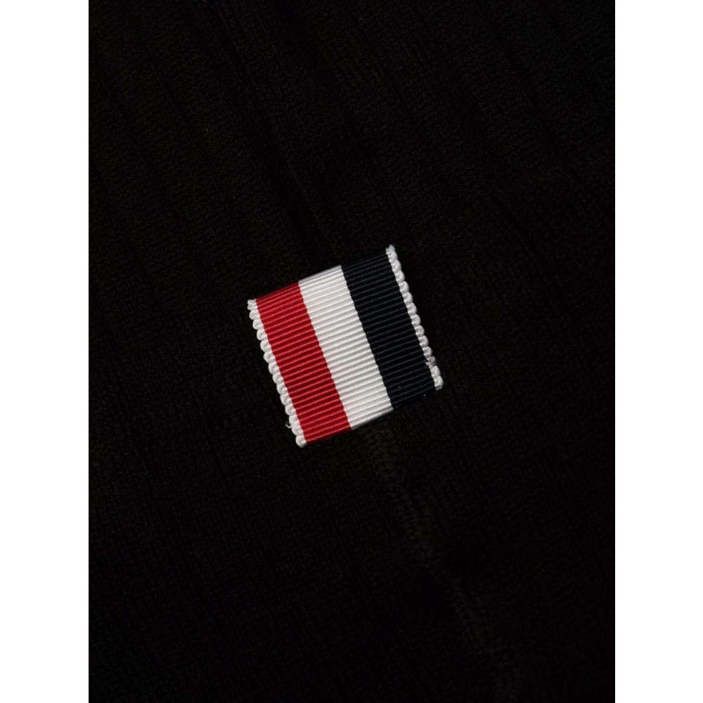 Thom Browne Geribde wollen panty met 4 strepen Black Dames