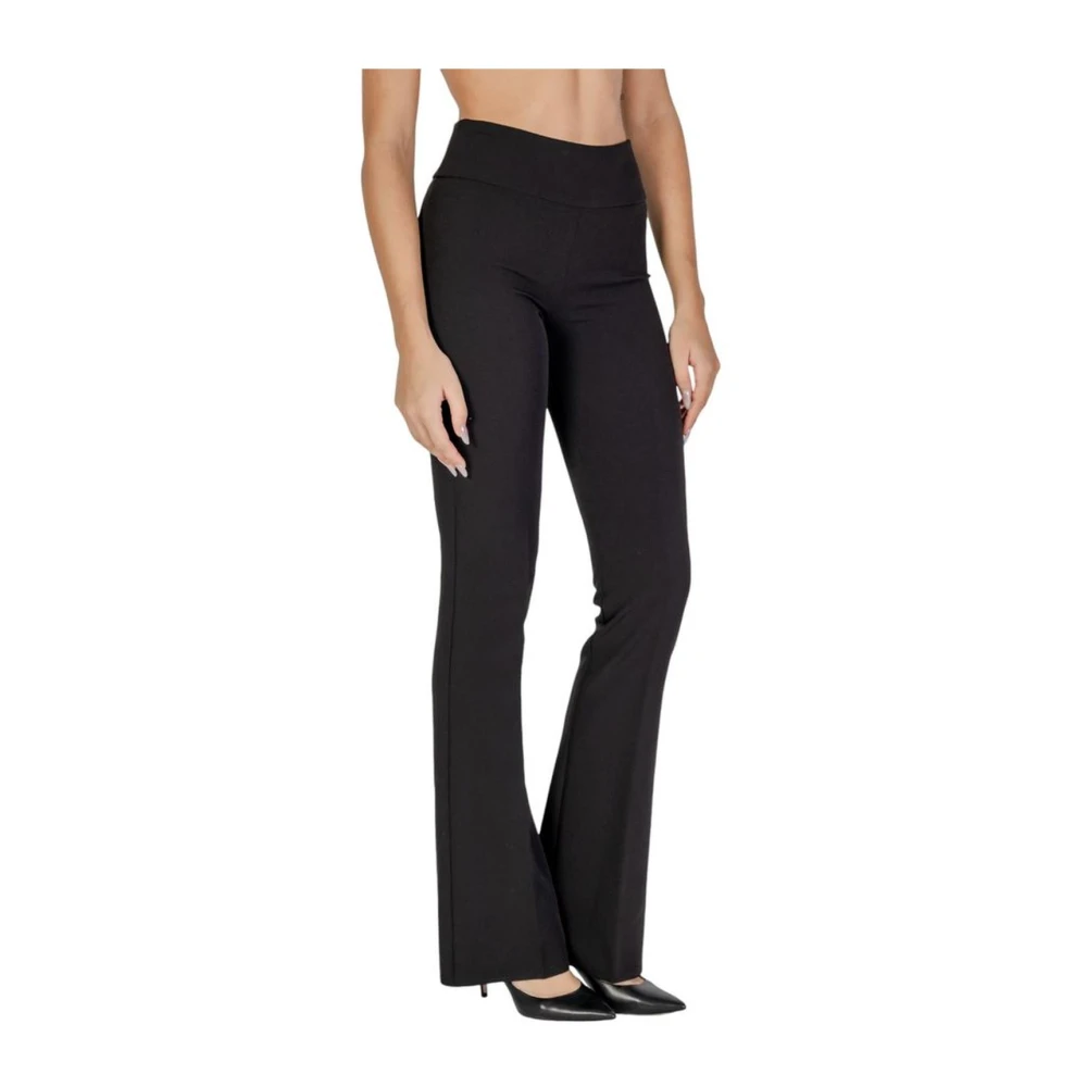 Sandro Ferrone Zwarte polyester blend elastaan broek Black Dames