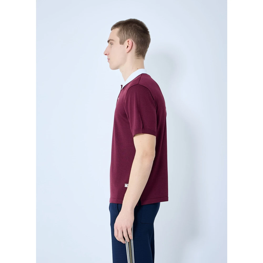 Wales Bonner Polo Shirt met Logo Patch Red Heren