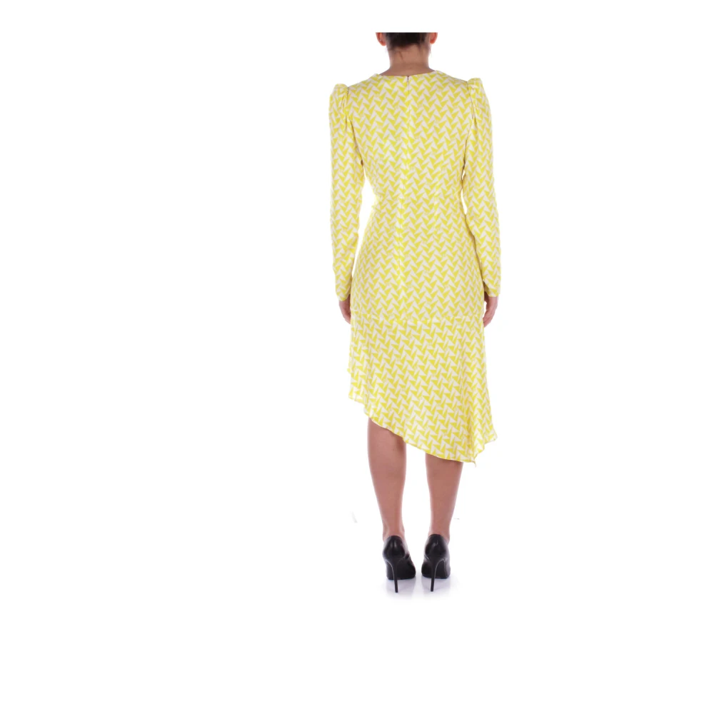 Elisabetta Franchi Gele jurken met knoopdetail Yellow Dames