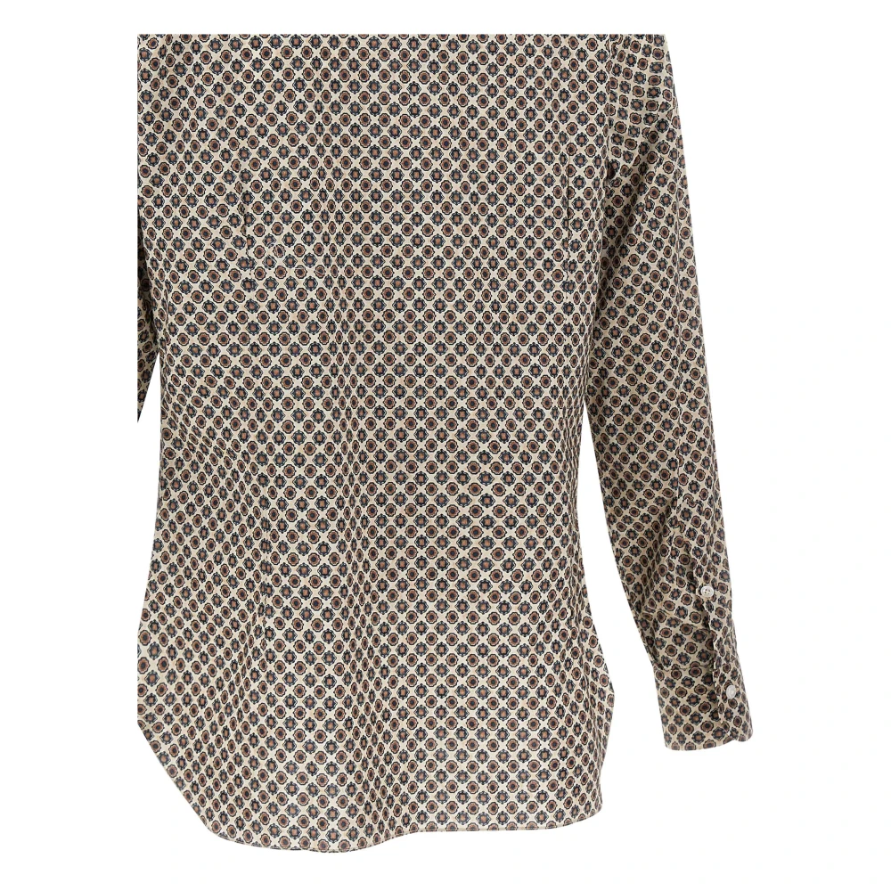 Barba Shirt met Geometrisch Patroon van Katoen Multicolor Heren