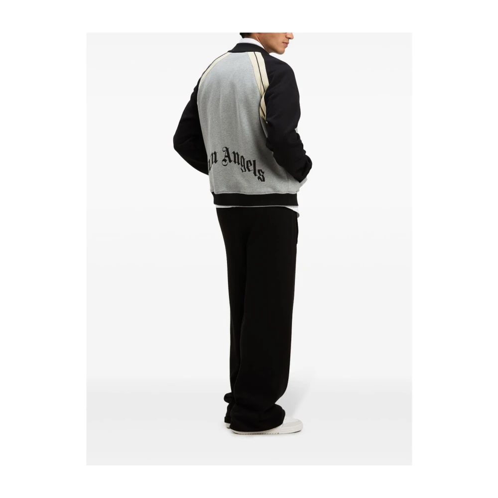 Palm Angels Grijze Sweater met Knoopsluiting Gray Heren
