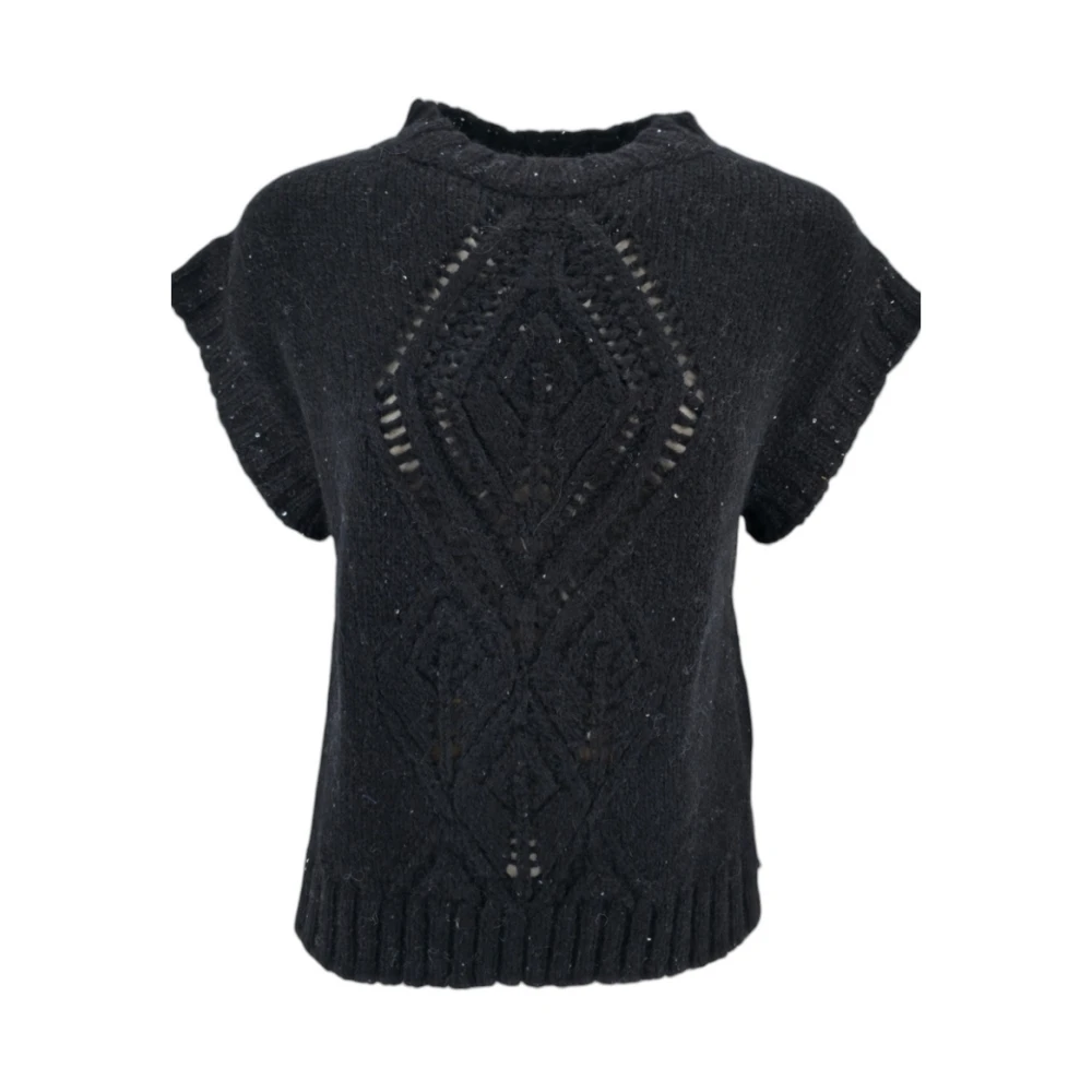 D.Exterior Zwarte Trui met Open Design Black Dames