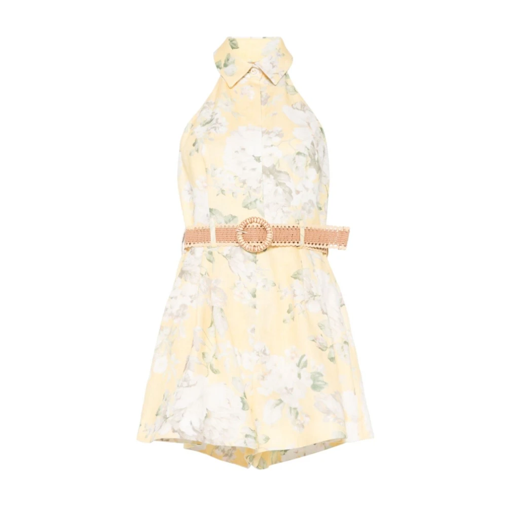 Zimmermann Halter Playsuit in Geel Yellow Dames