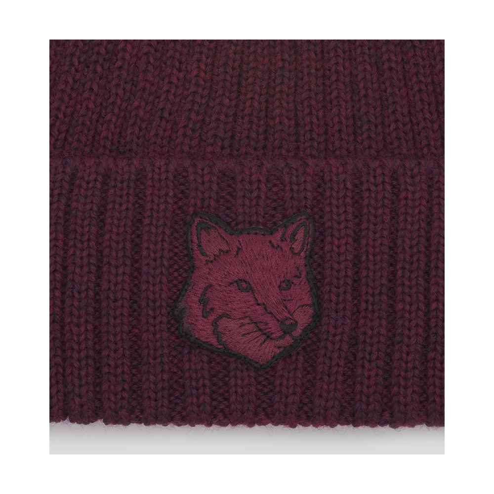 Maison Kitsuné Wol Vos Beanie Muts Brown Heren