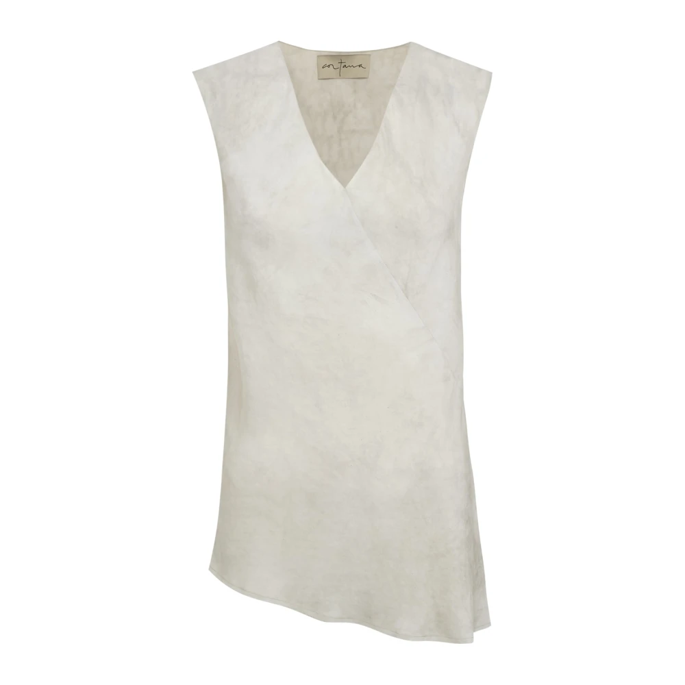 Cortana Women's Beige Dali- Top Ash Melange - Sleeveless Tops - M - Tops