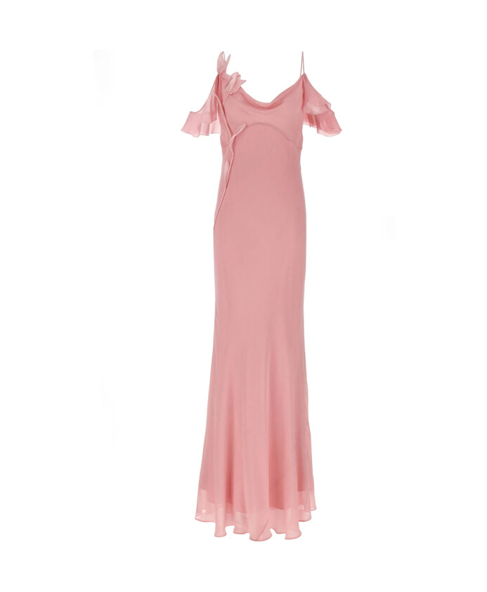 pink-flutter-sleeve-scoop-neck-dress