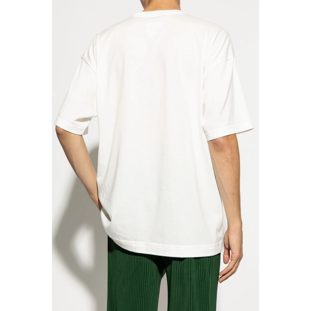 Issey Miyake Bedrukt T-shirt White Heren