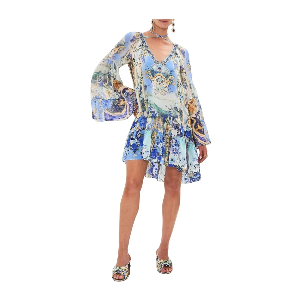 Camilla Vesuvius Uitzicht Zijden Panel Jurk Multicolor Dames