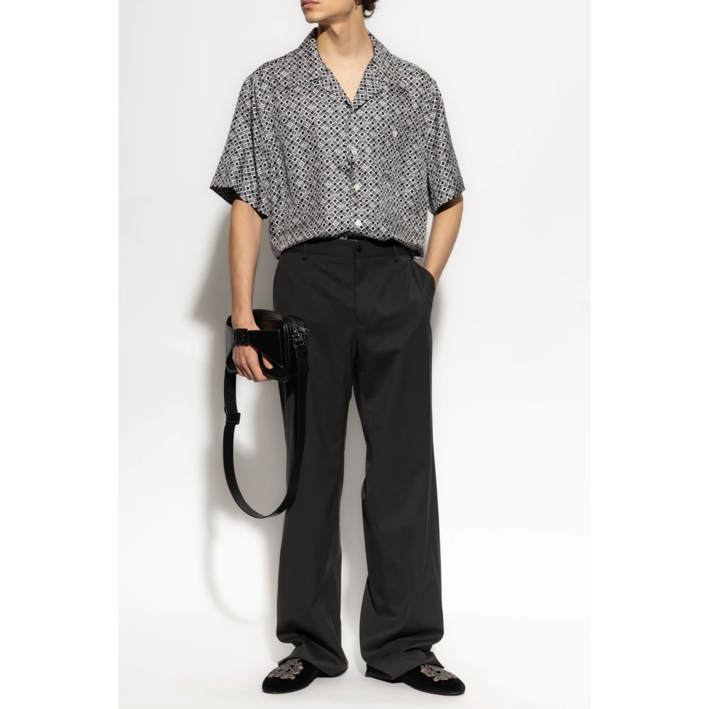 Dolce & Gabbana Zijden overhemd met zak Black Heren