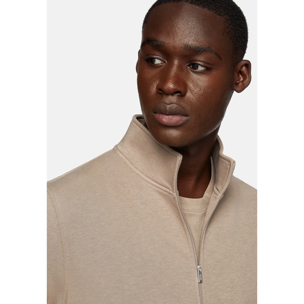 Boggi Milano Katoenmix Volledige Ritssluiting Sweater Beige Heren