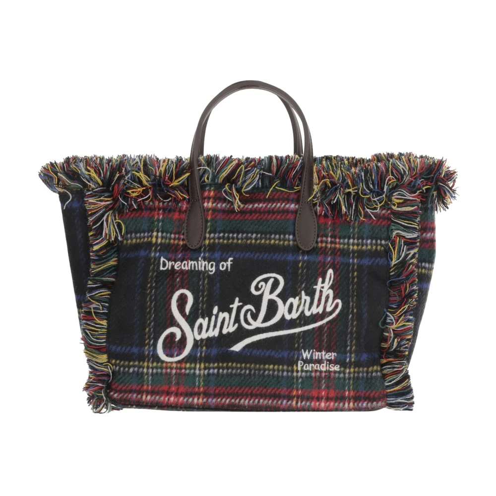 MC2 Saint Barth Geruite Patroon Colette Tas met Franje Randen Multicolor Dames