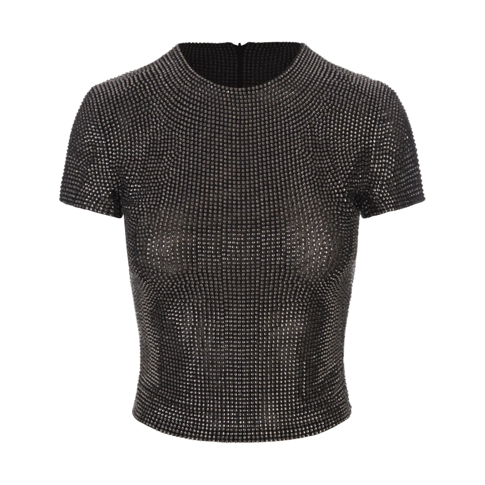 Giuseppe Di Morabito Zwart Kristalversierde Crew-Neck Top Black Dames