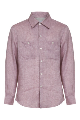 chemise-en-lin-corail-avec-poches-plaquees