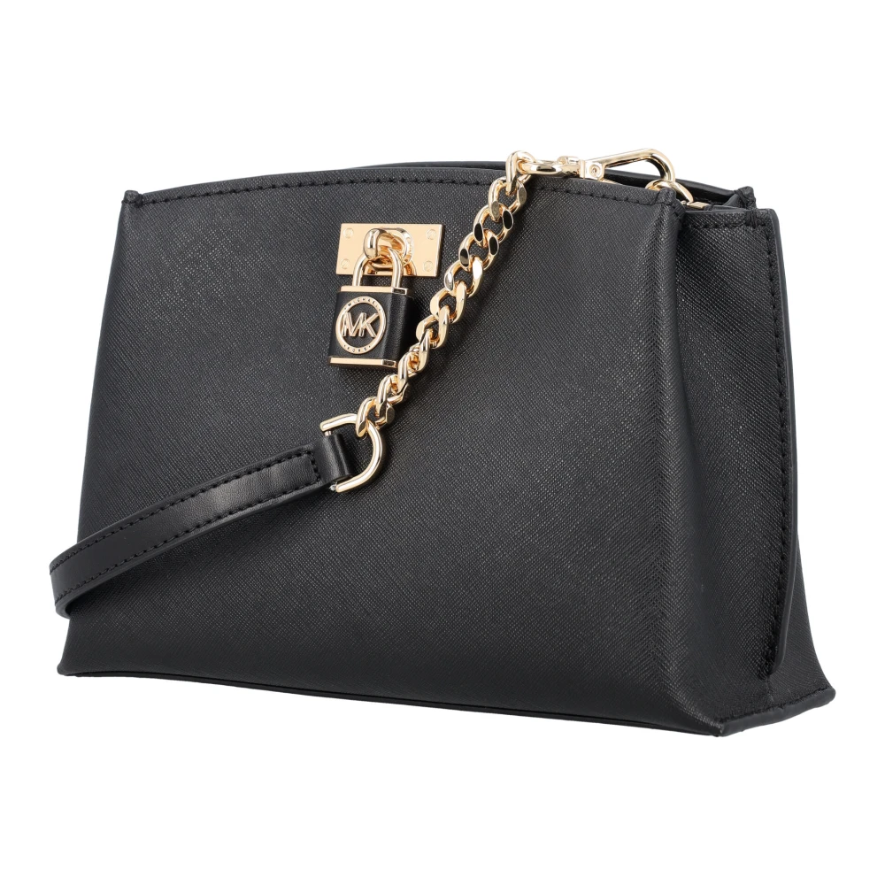 Michael Kors Ruby Saffiano Leren Messenger Tas Black Dames