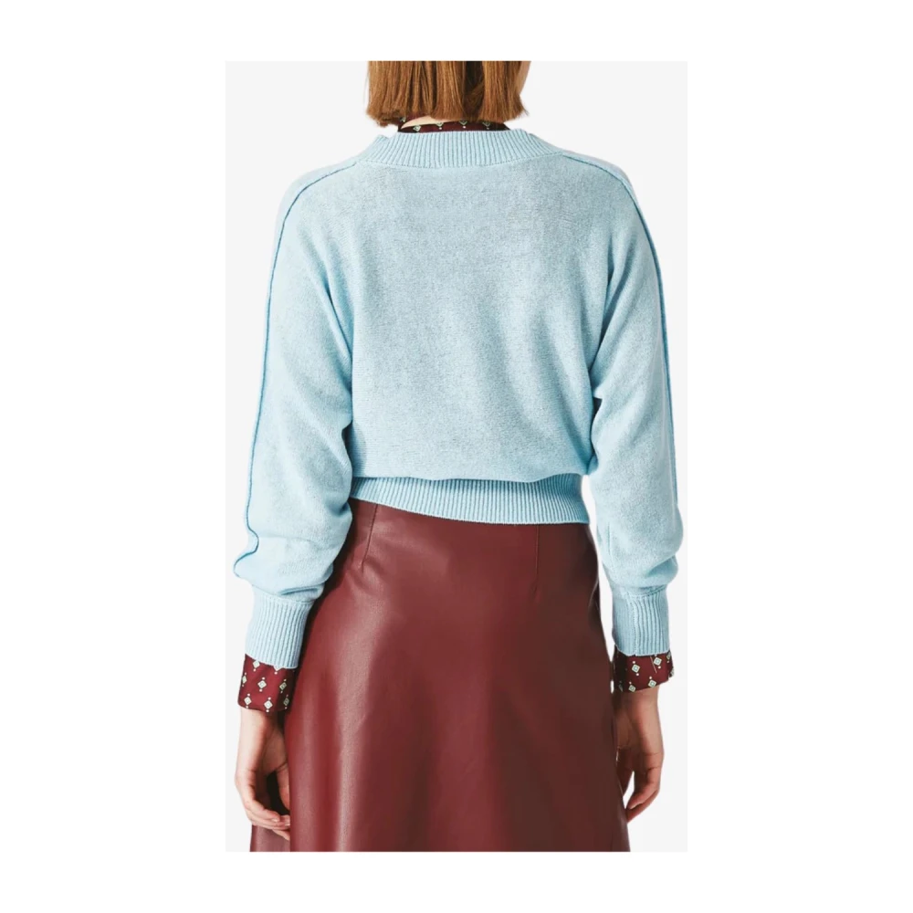 Nenette Kasjmier V-hals trui Blue Dames