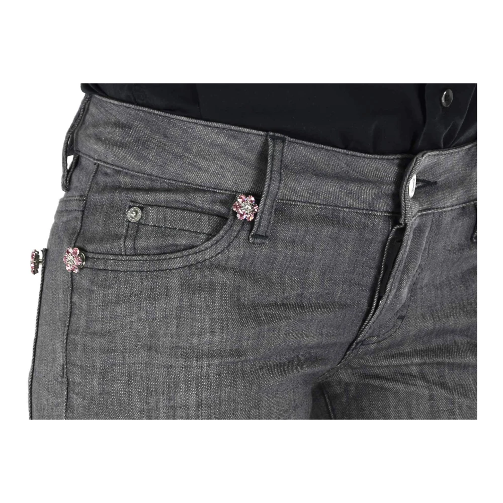 Dsquared2 Grijze Skinny Jeans met Swarovski Inzetstukken Gray Dames