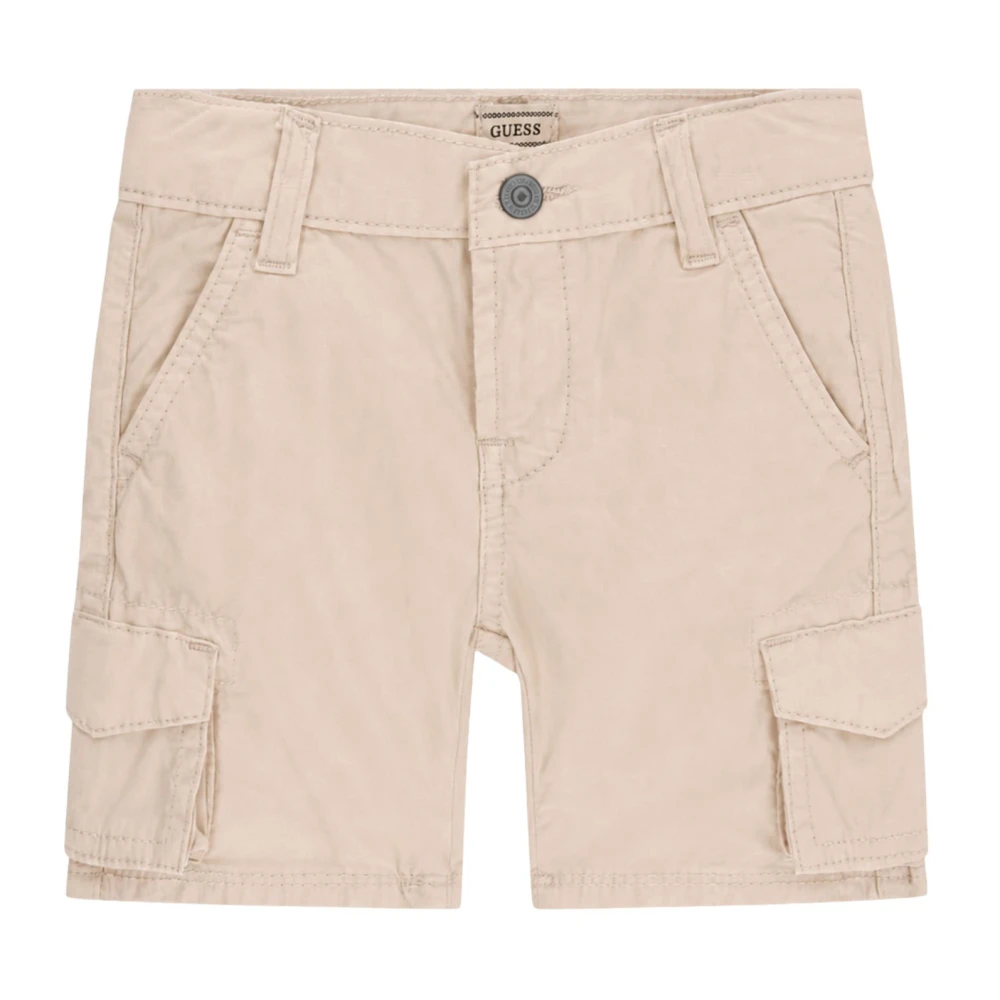 Guess Boys Beige Rigid Poplin Cargo Shorts - Shorts - 4 Y - Kids