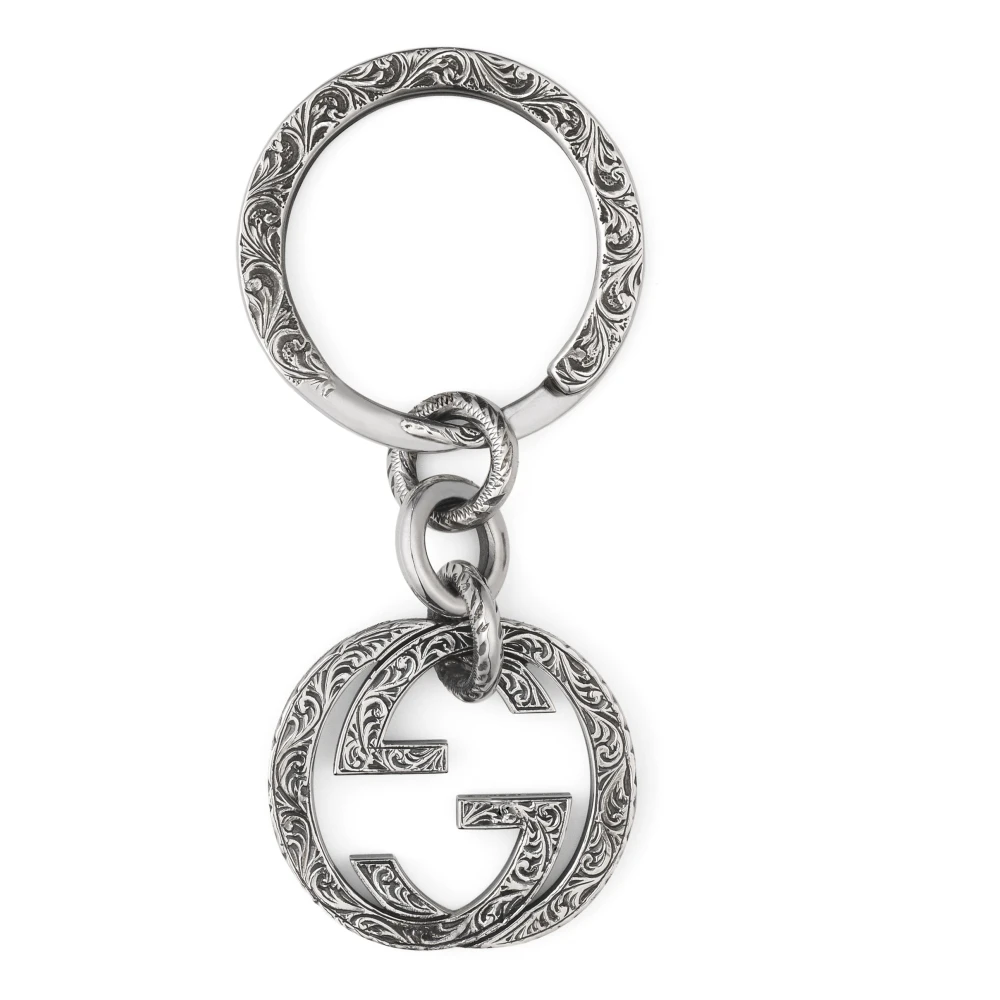 Gucci Sleutelhanger met Interlocking G Motief Gray Dames
