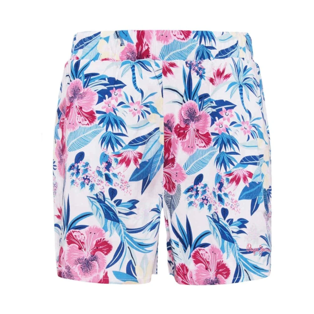 Pepe Jeans Tropiska Blommor Elastisk Midja Shorts Multicolor, Flicka