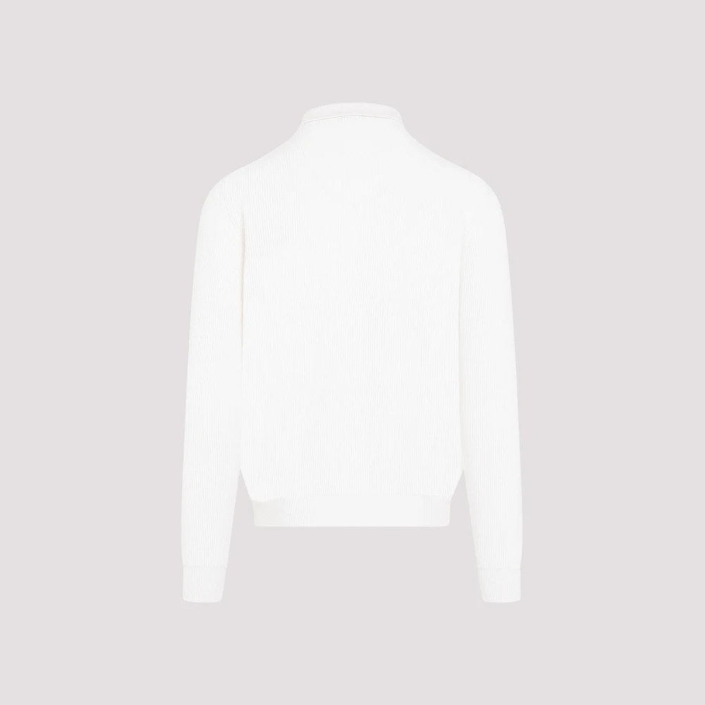 Kiton Bianco Gebreide Polo White Heren