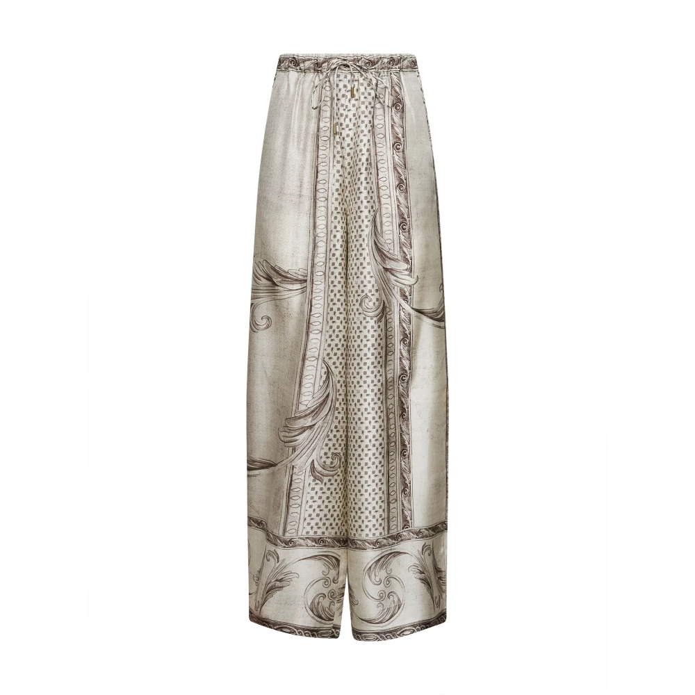 Max Mara Multicolor Rive Trousers - Female - Wide Trousers - 2XS - Trousers
