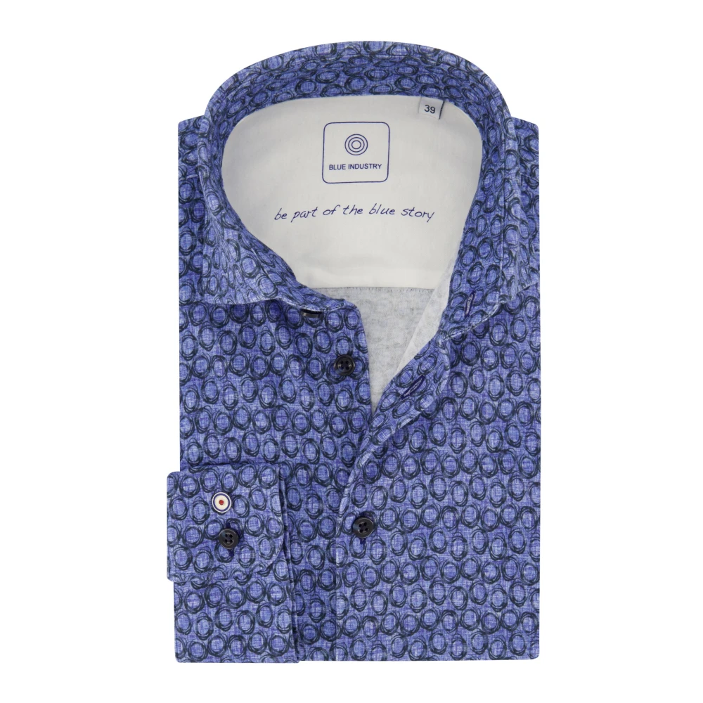 Blue Industry Casual Blauw Overhemd Blue Heren