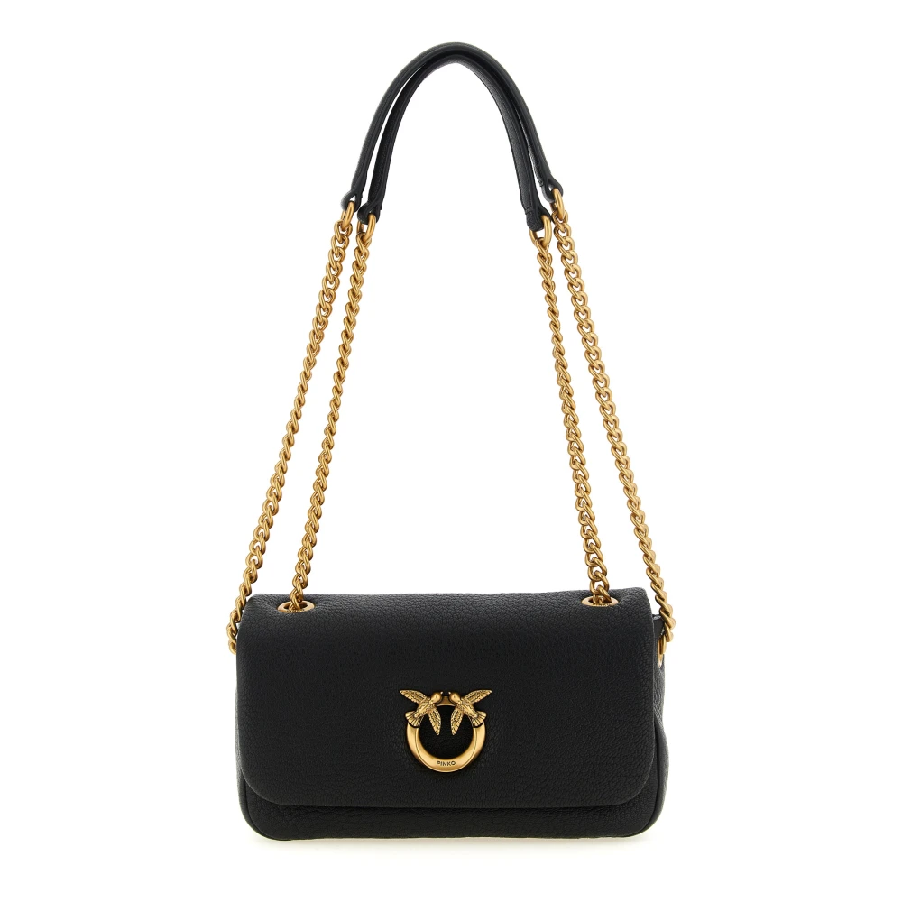 Pinko Donna Nero - Borsa A Tracolla Mini Love Bag Click Soft Horizontal In Pelle Fiore - Immagine 4