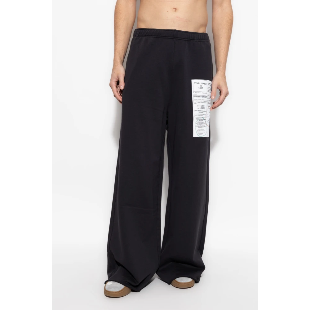 MM6 Maison Margiela Sweatpants met print Black Heren