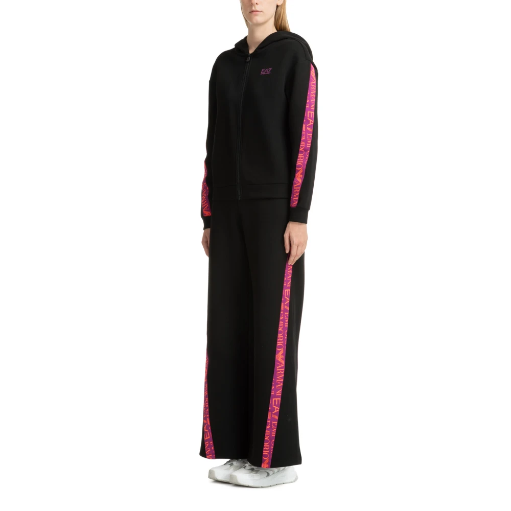 Emporio Armani EA7 Effen Rits Tracksuit met Capuchon Black Dames