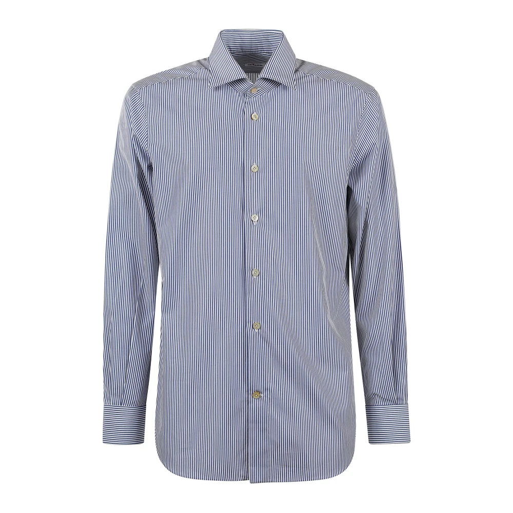 Kiton Casual Herenoverhemd in Diverse Kleuren Blue Heren