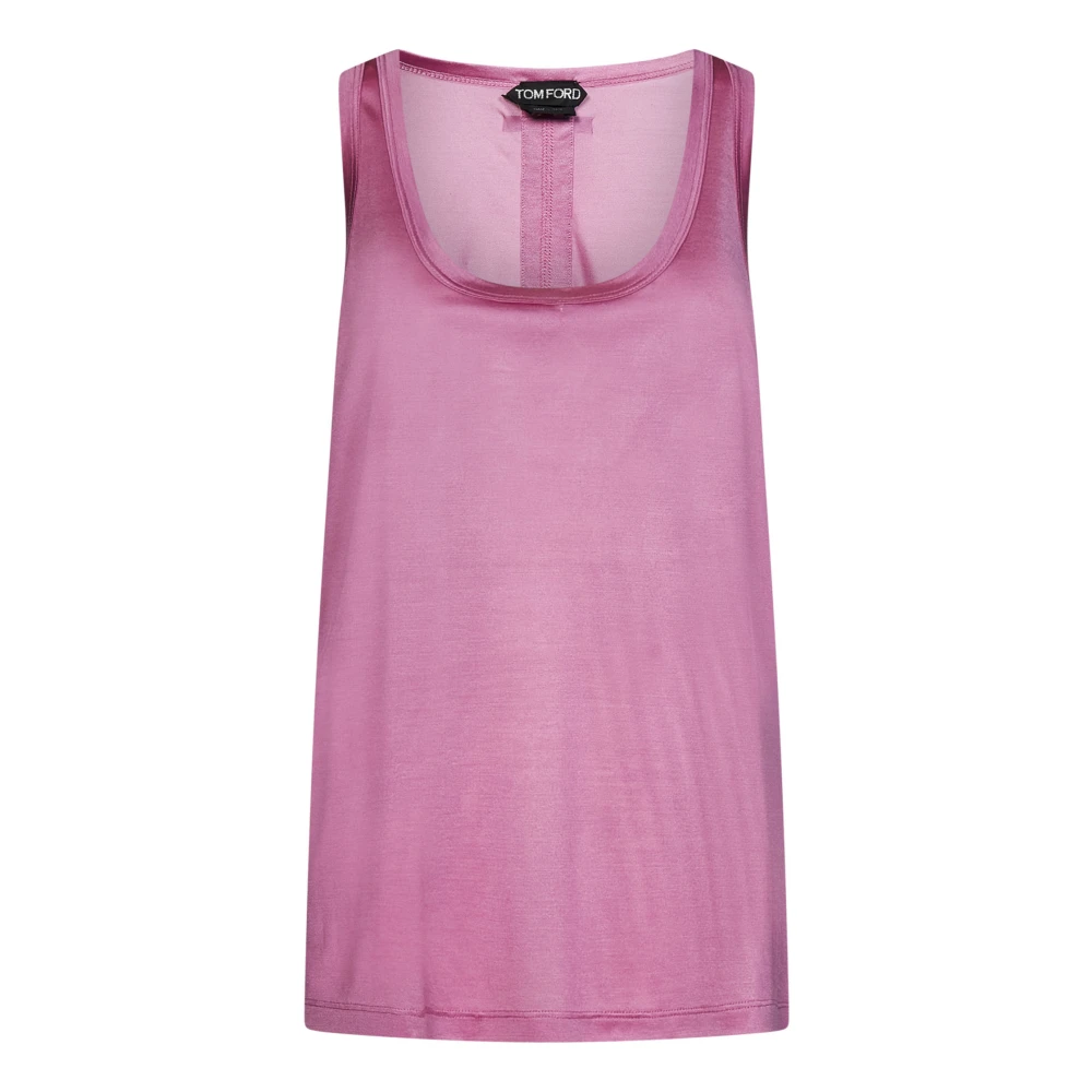 Tom Ford Roze Zijden Top met Uitgesneden Hals en Racer-Back Pink Dames
