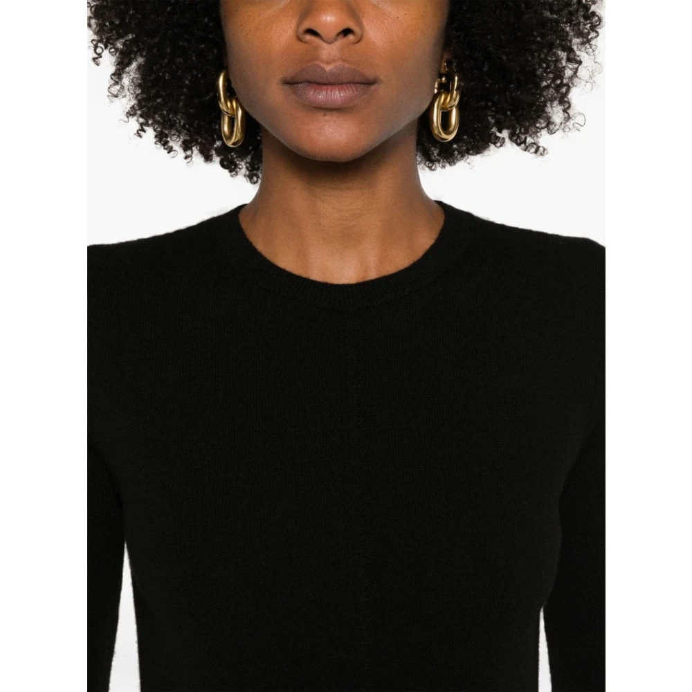 Saint Laurent Opengebreide Trui Black Dames