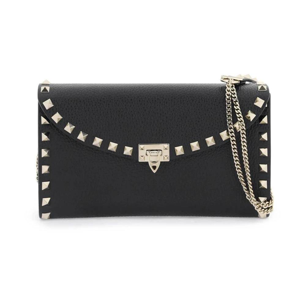 Valentino Garavani Crossbody bags Wallet On Chain Rockstud in zwart