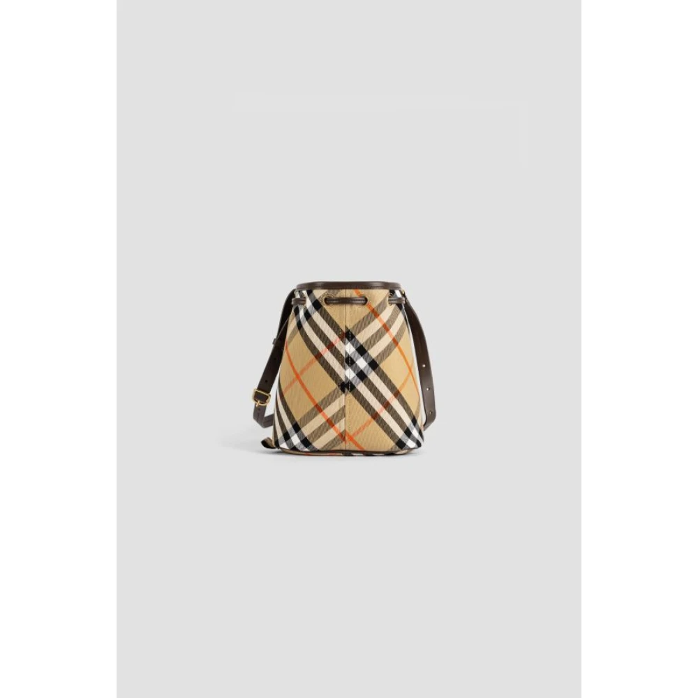 Burberry Mini Check Leren Emmer Tas Multicolor Dames