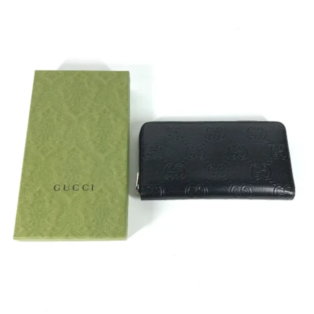 Gucci Vintage Pre-owned Leather wallets Black Heren