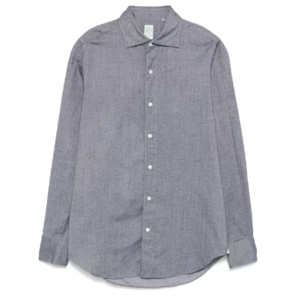 Finamore Tokyo Shirt Antracietgrijs Flanel Gray Heren