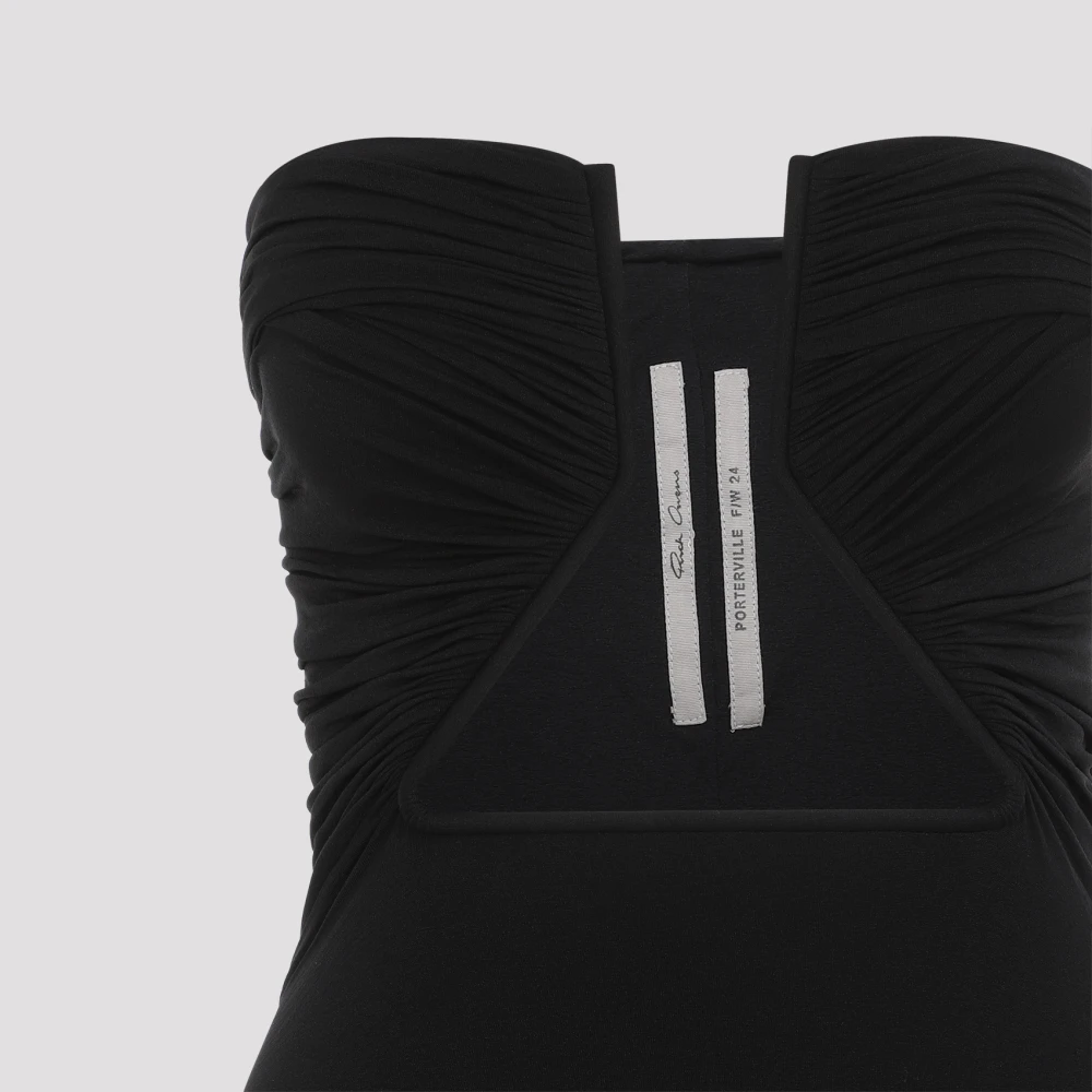 Rick Owens Zwarte Geometrische Uitgesneden Jurk Black Dames
