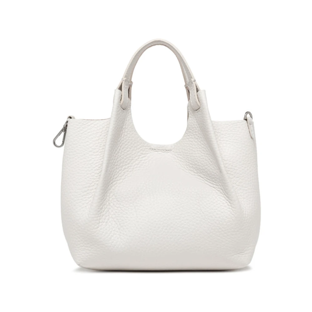 Gianni Chiarini Dubbele leren handtas met magneetsluiting White Dames