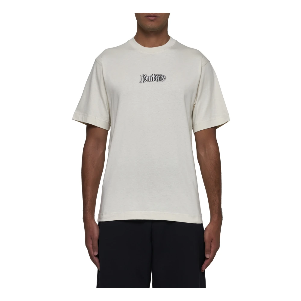 Burberry Katoenen T-shirt met Logo Print White Heren