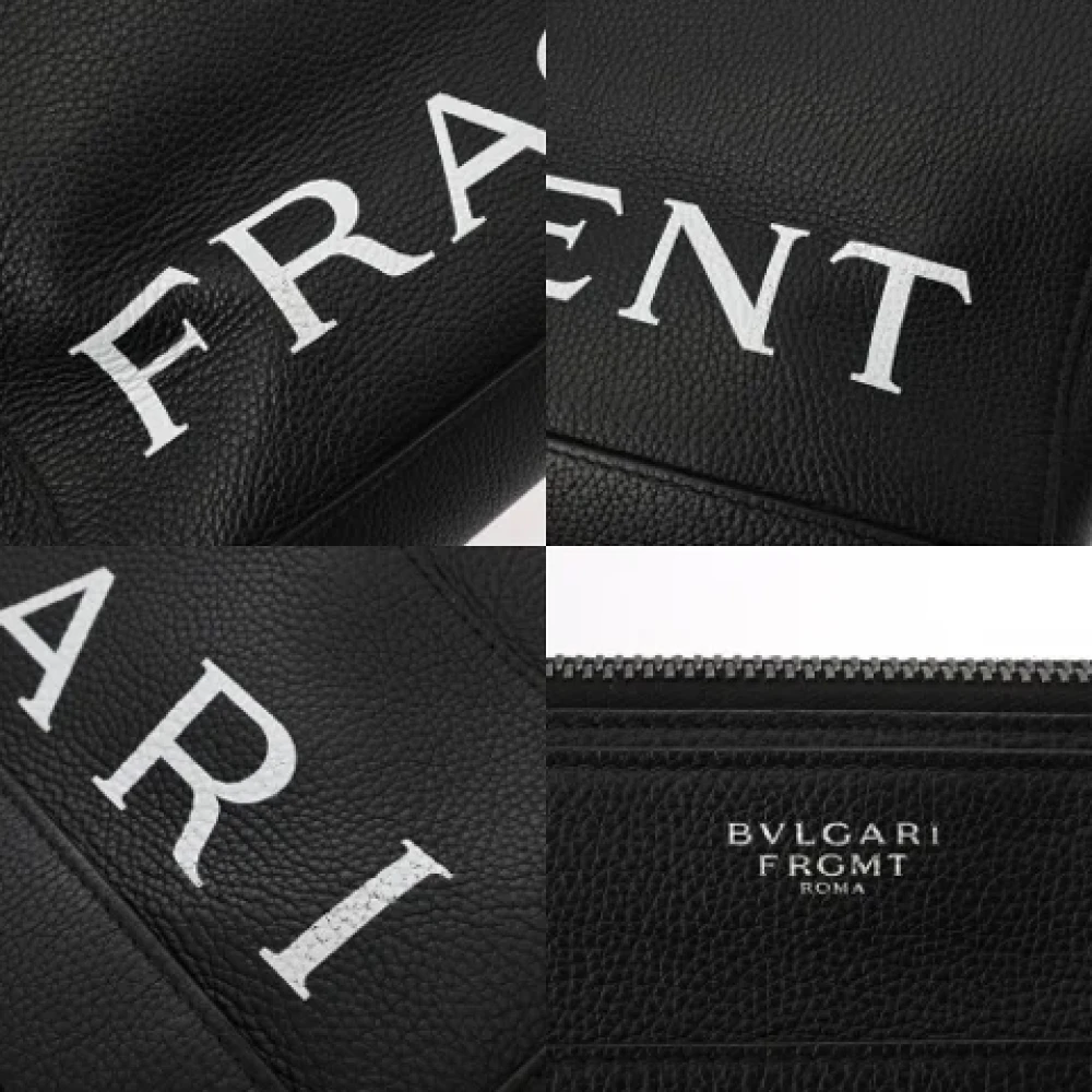 Bvlgari Vintage Pre-owned Leather shoulder-bags Black Heren