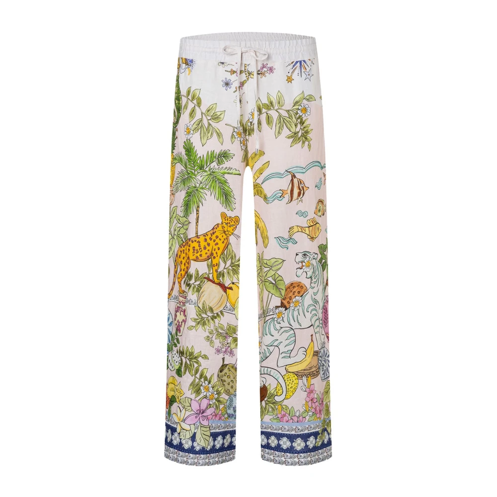 Cambio Women's Multicolor Wide Trousers, S, Wide Trousers