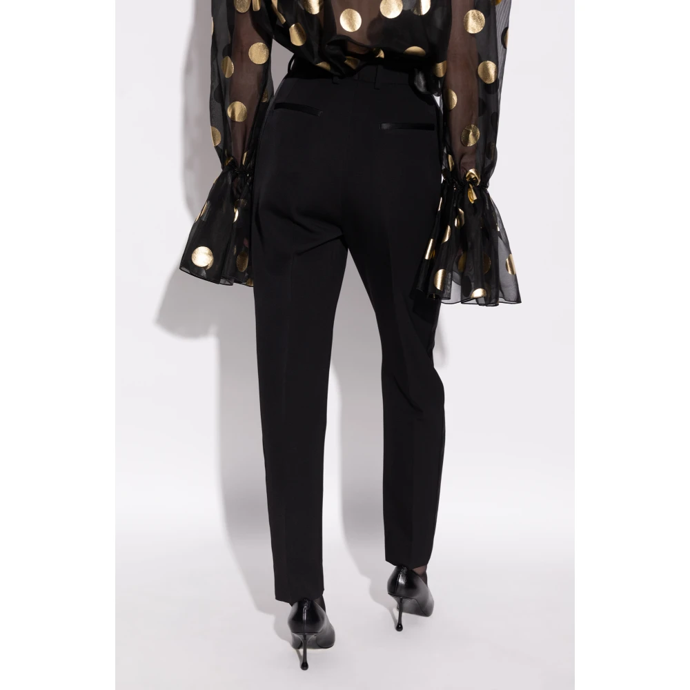 Dolce & Gabbana Wollen geplooide broek Black Dames