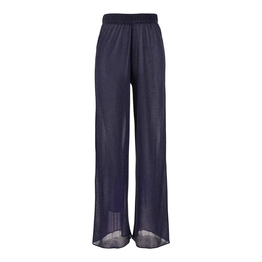 Oseree Blauwe elastische taille tech stofbroek Blue Dames