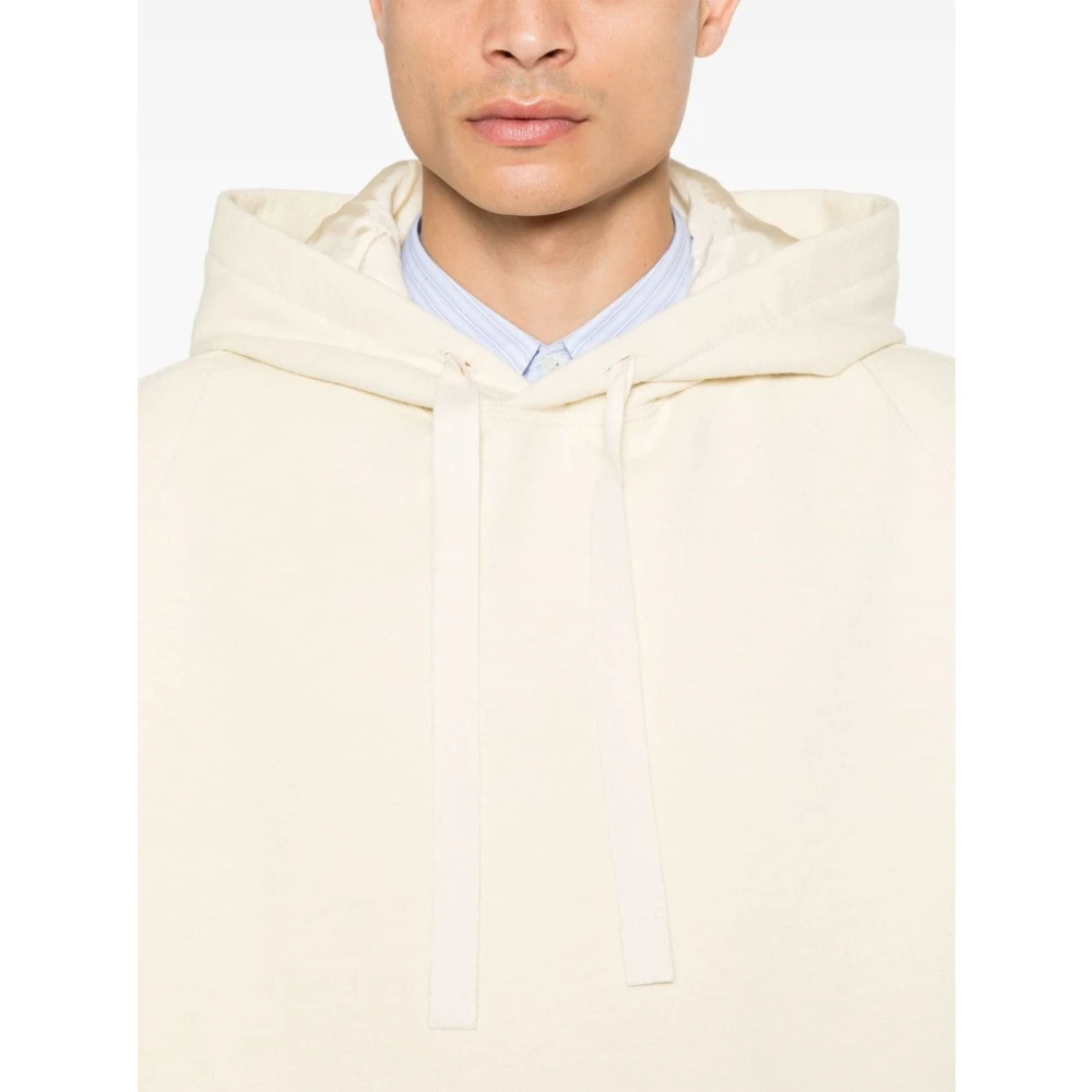 Jil Sander Witte Sweater met Trekkoord Capuchon Beige Heren