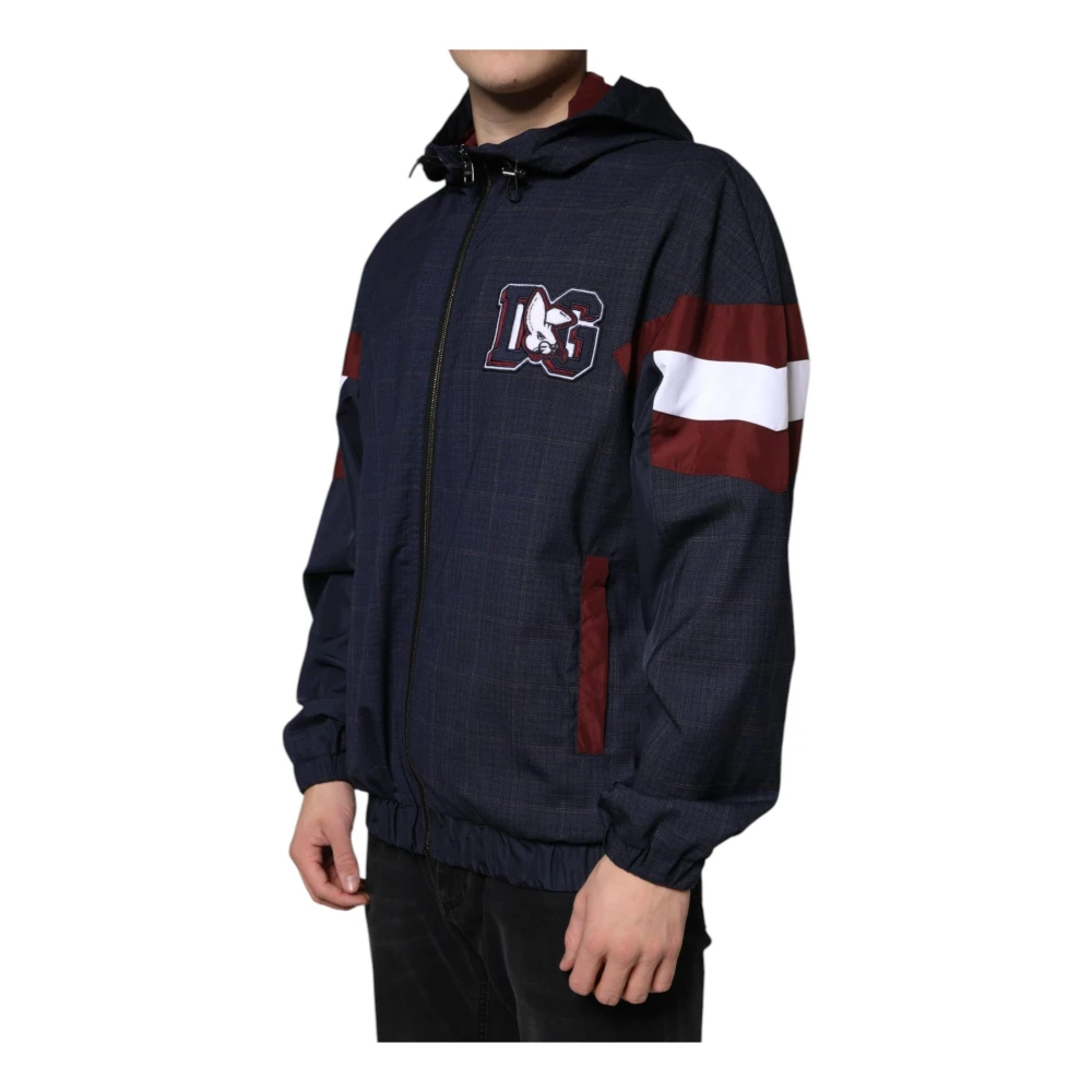 Dolce & Gabbana Hooded Bomberjack met Logodetails Blue Heren