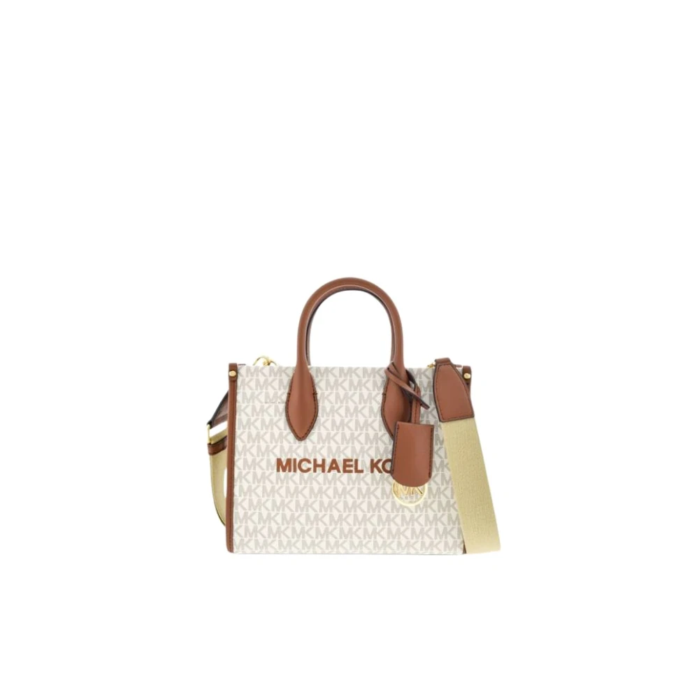 Michael Kors Vanilla Shoppingtas Mirella met Gouden Slot White Dames